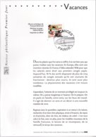 Notice Philatélique Premier Jour, Vacances, 14 Juin 2003 - Documents Of Postal Services