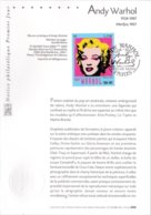 Notice Philatélique Premier Jour, Andy Warhol, 08 Novembre 2003 - Documents Of Postal Services