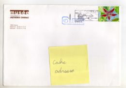 Enveloppe Musée Du Président Jacques Chirac (Sarran) Oblitérée à Corrèze Cité Médiévale. Timbre Orchidée - Covers & Documents