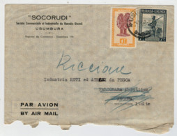 LETTERA   DA  RUANDA-URUNDI   PER  FALCONARA  MARITTIMA  (AN)             (VIAGGIATA) - Lettres & Documents