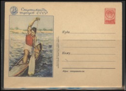 RUSSIA USSR Stamped Stationery Ganzsache 267 1956.06.12 Sports Canoe Rowing - 1950-59