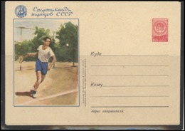 RUSSIA USSR Stamped Stationery Ganzsache 272 1956.06.15 Sport Tennis - 1950-59