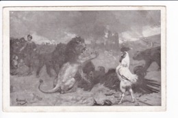 Dessin De Surand.X 1915 - Coq Combattant Un Lion - Patriotiques