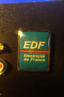 PINS EDF électricité De France Logo / Base Argentée - EDF GDF