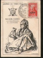 ALGERIE C.M. Journée Du Timbre 1954 Maison -Carrée - Maximum Cards