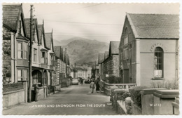 LLANBERIS VILLAGE AND SNOWDON FROM THE SOUTH : THE BAPTIST CHAPEL, THE HIGH STREET - Caernarvonshire