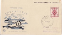 Polaire Australien, N° 231 Obl. Mawson Le 3 FE 57 Sur Env. Illustrée Souvenir Cover Antarctica (manchots) - Lettres & Documents