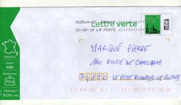 Enveloppe FRANCE Lettre Verte Oblitération LA POSTE 15254A-02 12/09/2019 - Prêts-à-poster:  Autres (1995-...)