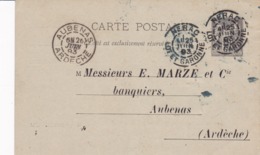 Carte Sage 10 C Noir G8 Oblitérée Repiquage Marze - Overprinter Postcards (before 1995)
