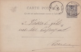 Carte Sage 10 C Noir G8 Oblitérée Repiquage Cie Française Des Transports - Cartes Postales Repiquages (avant 1995)