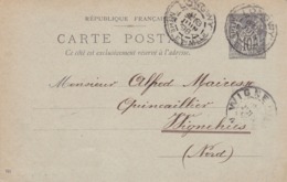 Carte Sage 10 C Noir G9 Oblitérée Repiquage Société Métallurgique De Gorcy - Cartoline Postali Ristampe (ante 1955)