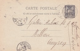 Carte Sage 10 C Noir G9 Oblitérée Repiquage Torrilhon - Cartoline Postali Ristampe (ante 1955)
