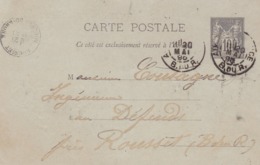 Carte Sage 10 C Noir G8 Oblitérée Repiquage  Jourdan - Cartoline Postali Ristampe (ante 1955)