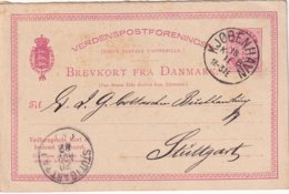 DANEMARK 1887  ENTIER POSTAL/GANZSACHE/POSTAL STATIONERY CARTE DE COPENHAGUE - Interi Postali