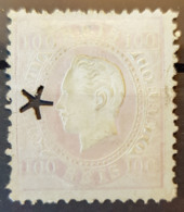 PORTUGAL 1870/84 - MNG/star Perf. Canceled - Sc# 45e - 100r - Used Stamps