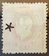 PORTUGAL 1870/84 - MNG/star Perf. Canceled - Sc# 45e - 100r - Usati