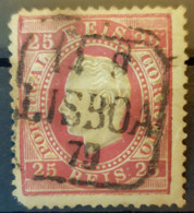 PORTUGAL 1870/84 - Nice LISBOA Cancel - Sc# 41d - 25r - Oblitérés