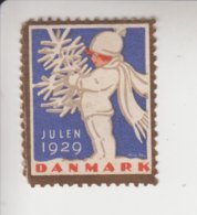 Denemarken Kerstvignet Cat.AFA Julemaerken Norden: Uitgifte Door Danmark Julemaerke Komitéen Jaar 1929 Zonder Gom - Fogli Completi