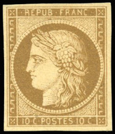 * N°1a, 10c. Bistre-brun. Nuance Très Foncée. SUP. - 1849-1850 Cérès