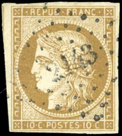 O N°1, 10c. Bistre-jaune. Obl. Légère. TB. - 1849-1850 Cérès