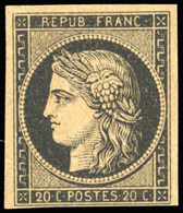 * N°3f, 20c. Réimpression. Marge Inférieure Courte. B. - 1849-1850 Cérès
