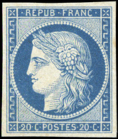 (*) N°4f, 25c. Bleu Clair. Grandes Marges. Très Belle Nuance. SUP. - 1849-1850 Cérès