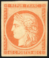 * N°5, 40c. Orange. Gomme Blanche. TB. R. - 1849-1850 Cérès