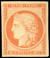 * N°5, 40c. Orange. Gomme Blanche. Fraîcheur Exceptionnelle. SUP. RR. - 1849-1850 Cérès