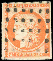 O N°5, 40c. Orange. Obl. Gros Points. Effigie Bien Visible. TB. - 1849-1850 Cérès