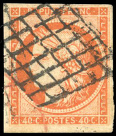 O N°5, 40c. Orange. Obl. Forte. Belles Marges. TB. - 1849-1850 Cérès