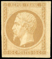 * N°9e, 10c. Bistre. Réimpression. Petit BdeF. TB. - 1852 Louis-Napoléon
