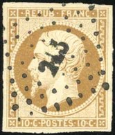 O N°9, 10c. Bistre-jaune. Obl. PC. TB. - 1852 Louis-Napoléon
