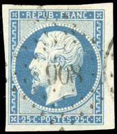 O N°10, 25c. Bleu. Obl. Grande Marges. SUP. - 1852 Louis-Napoléon