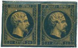 (*) 2 Essais En Paire Du 1c. S/papier Pelure. SUP. - 1853-1860 Napoléon III