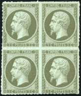 * N°11, 1c. Olive. Bloc De 4. Percé En Ligne. TB. - 1853-1860 Napoléon III.