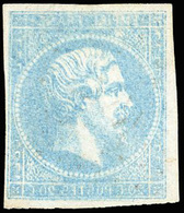 (*) N°14, 20c. Bleu. Impression Recto-verso Intégral. SUP. - 1853-1860 Napoléon III.