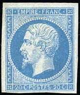 (*) N°14Ah, 20c. Bleu S/azuré. Variété ''POSTFS''. SUP. - 1853-1860 Napoléon III