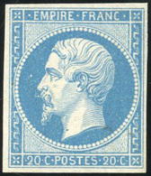 ** N°14B, 20c. Bleu. Type II. SUP. - 1853-1860 Napoléon III
