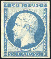 (*) N°15, 25c. Bleu. Défauts. - 1853-1860 Napoléon III