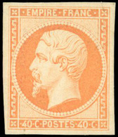 * N°16, 40c. Orange. Très Frais. Charnière Quasiment Invisible. SUP. - 1853-1860 Napoléon III