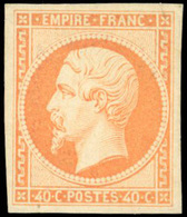 * N°16, 40c. Orange. Très Frais. Charnière Quasiment Invisible. SUP. - 1853-1860 Napoléon III.