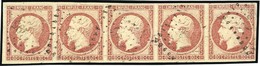 O N°17B, 80c. Bande De 5. Obl. Très Frais. TB. - 1853-1860 Napoléon III