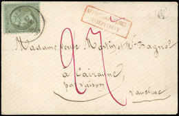 O N°19, 1c. Olive Obl. S/lettre Frappée Du CàD D'APT Du 17 Janvier 1870 à Destination De CAIRANNE - VAUCLUSE. Lettre Tax - 1862 Napoléon III