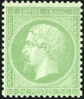 ** N°20, 5c. Vert. Décentré. B. - 1862 Napoléon III