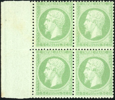 ** N°20, 5c. Vert. Bloc De 4. BdeF. TB. - 1862 Napoléon III