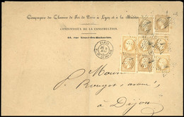 O N°21x 8, 10c. Bistre X 8 De Nuances Différentes, Quelques Pièces Décentrées, Obl. étoile 1 S/lettre Frappée Du CàD De  - 1862 Napoléon III