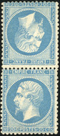 * N°22b, 20c. Bleu. Paire Tête-Bêche Verticale. B. - 1862 Napoléon III