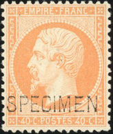 ** N°23d, 40c. Orange. Surcharge ''SPECIMEN''. Bon Centrage. SUP. - 1862 Napoléon III.