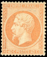 * N°23, 40c. Orange. Très Frais. Gomme Altérée. TB. - 1862 Napoléon III