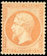 * N°23, 40c. Orange. Très Frais. Gomme Altérée. TB. - 1862 Napoléon III.